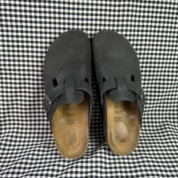 Birkenstock Boston Matte Black Neutral Classic Leather Clog EU 39 / US 8 NARROW - Picture 1 of 3